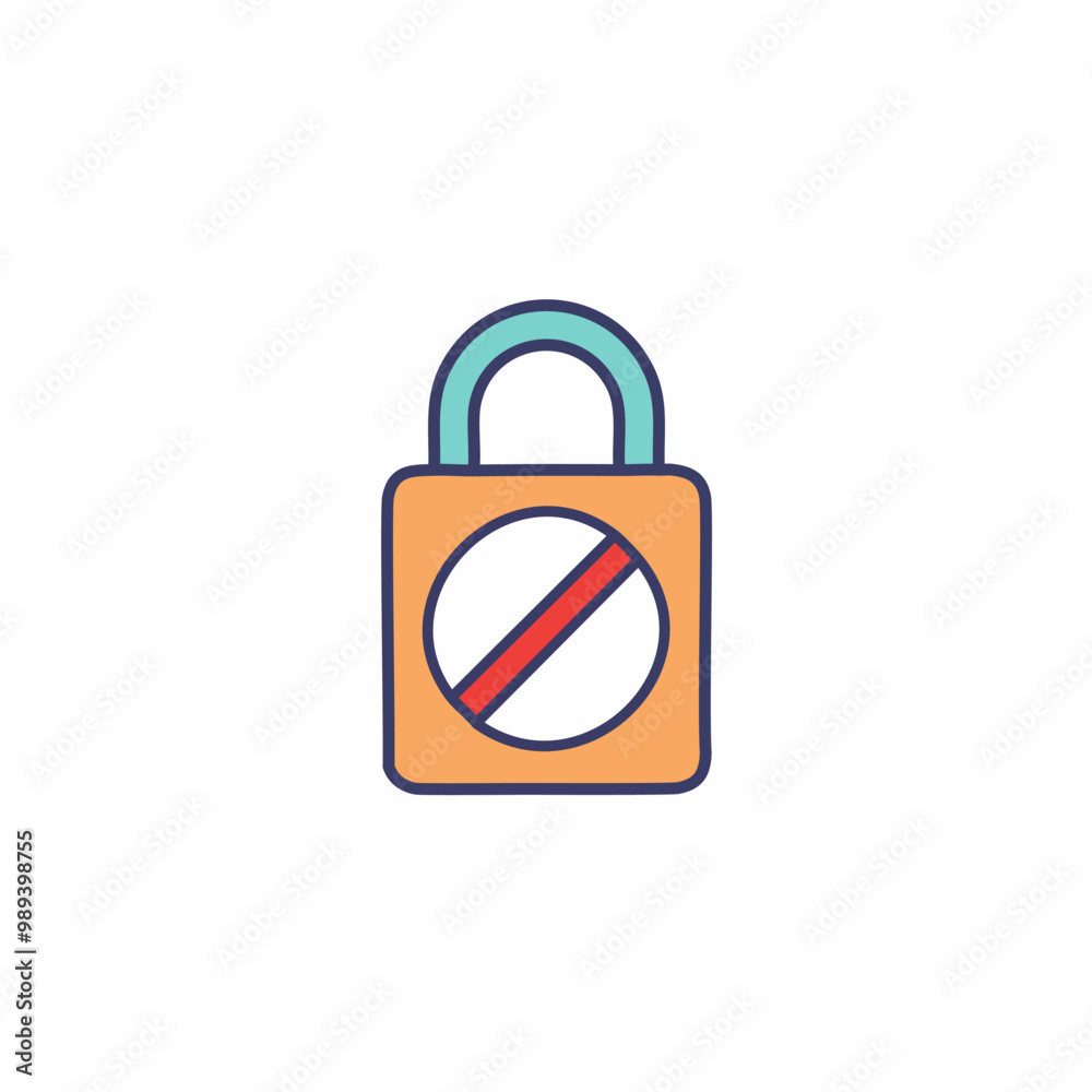 A lock that cannot be opened icon vector art illustration design. Icon concept design. A lock that cannot be opened icon vector art illustration design. Icon concept design.