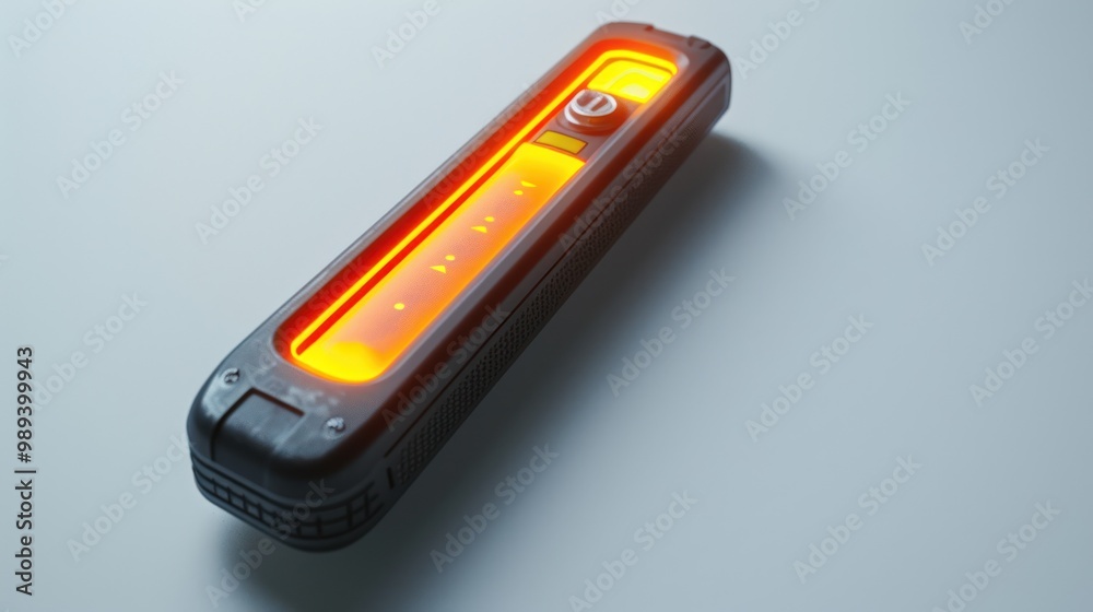Futuristic Device with Glowing Orange Light Futuristic Device with Glowing Orange Light