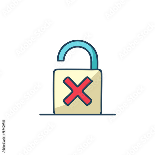 A lock that cannot be opened icon vector art illustration design. Icon concept design.