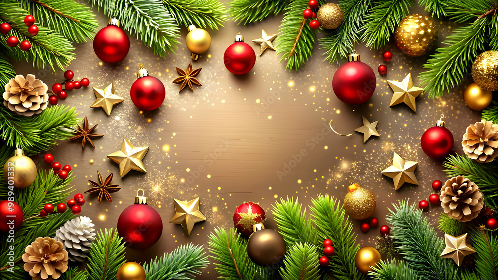 Christmas tree with copy space branches background Christmas tree with copy space branches background