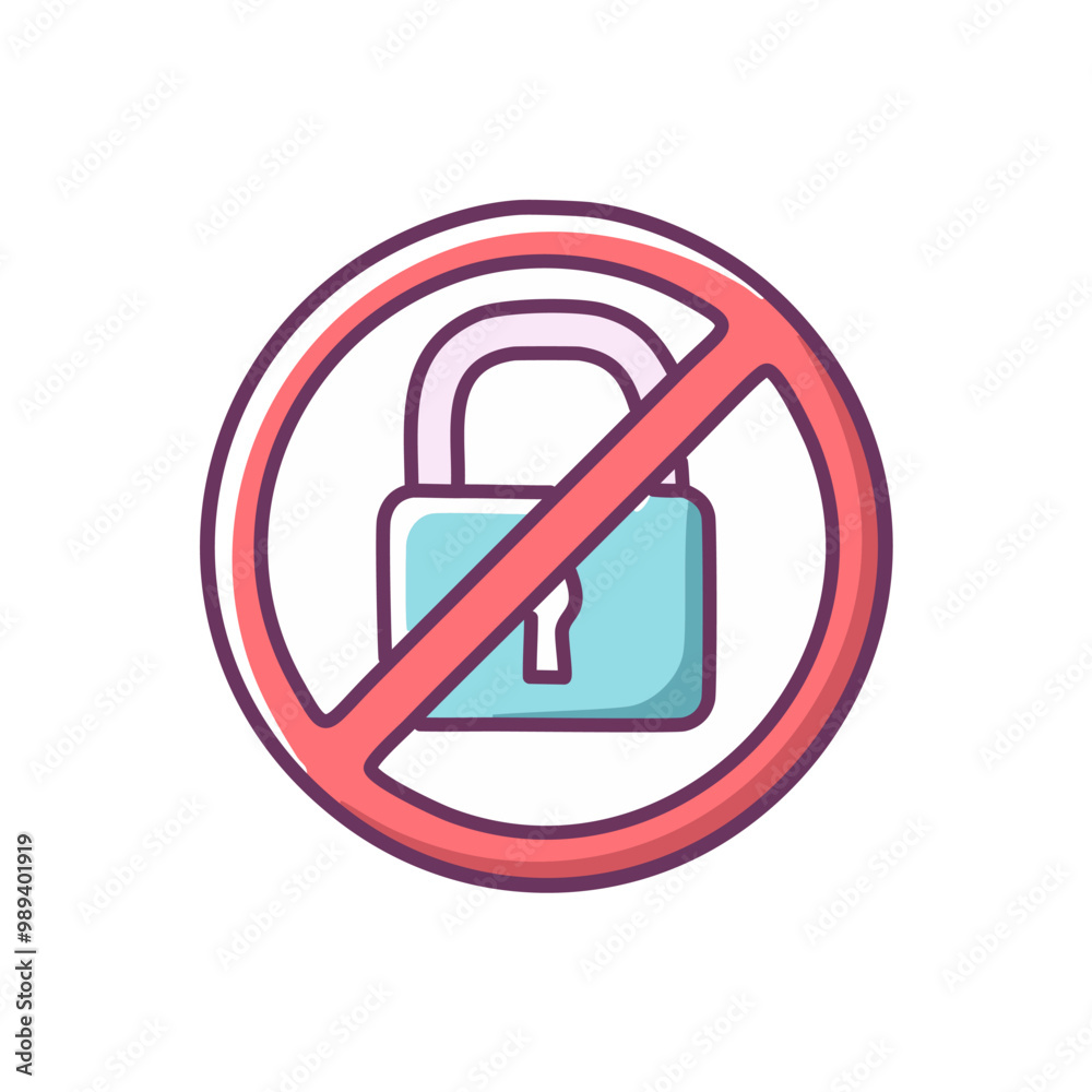 A lock that cannot be opened icon vector art illustration design. Icon concept design. A lock that cannot be opened icon vector art illustration design. Icon concept design.