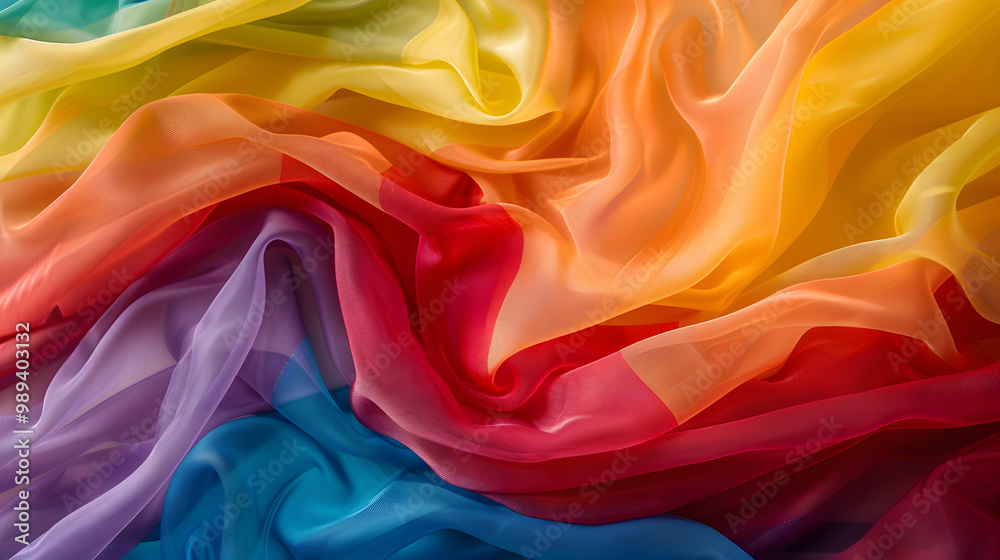 Obraz premium rainbow colored silk fabric background