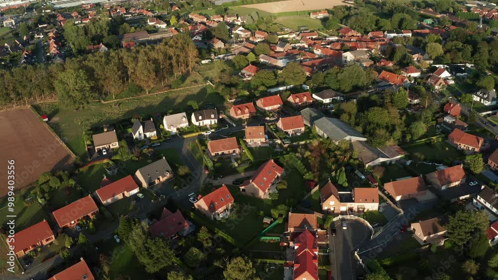 prise de vue aérienne d'une petite ville française, Hénin-beaumont