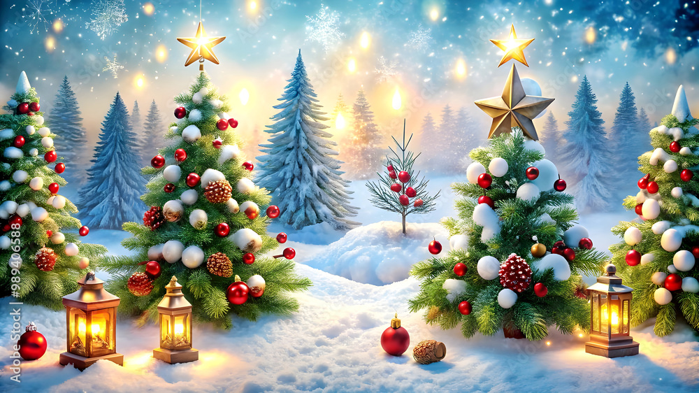 Fototapeta premium Marry Christmas Tree with natural background