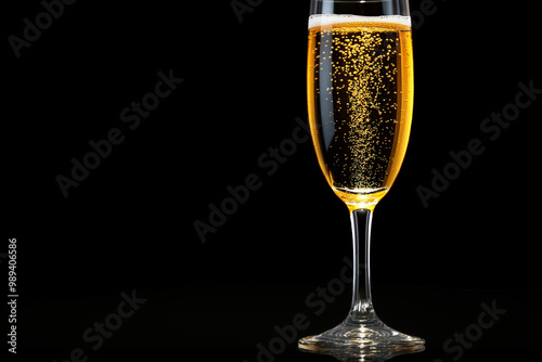 Champagne Glass On A Black Background