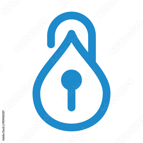 Lock Water Logo Icon Design line art photo