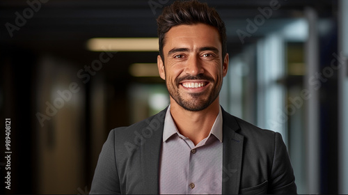 A smiling man with a beard latino hispanic