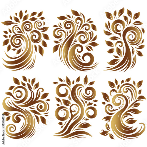 Set Of Stylish Tree Design.