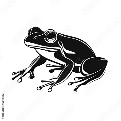 Frog Silhouette, Illustrati...