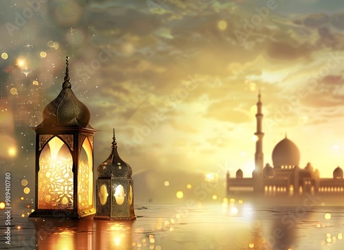 Eid Mubarak Ramadan Kareem Lantern Mosque photo