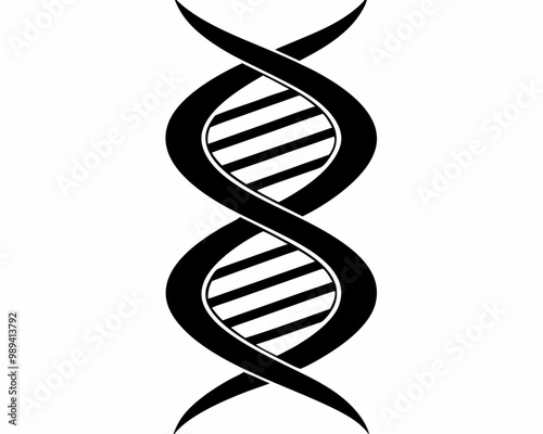 Double Helix silhouette vector,DNA Science file Double Helix vector