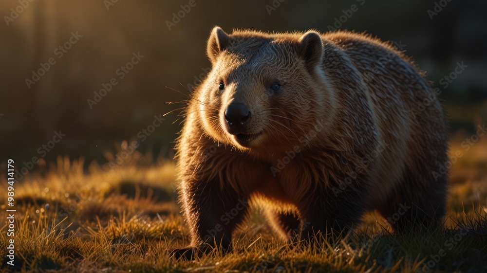 Fototapeta premium Wombat in Golden Light