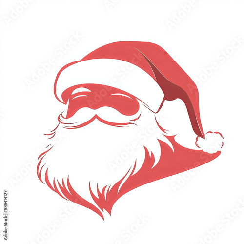 Santa Head Silhouette, Illu...