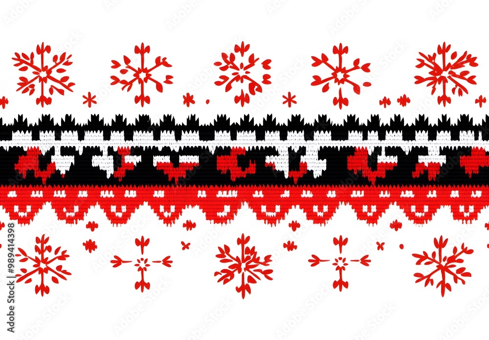 Festive Christmas Sweater Knit Pattern Border Festive Christmas Sweater Knit Pattern Border