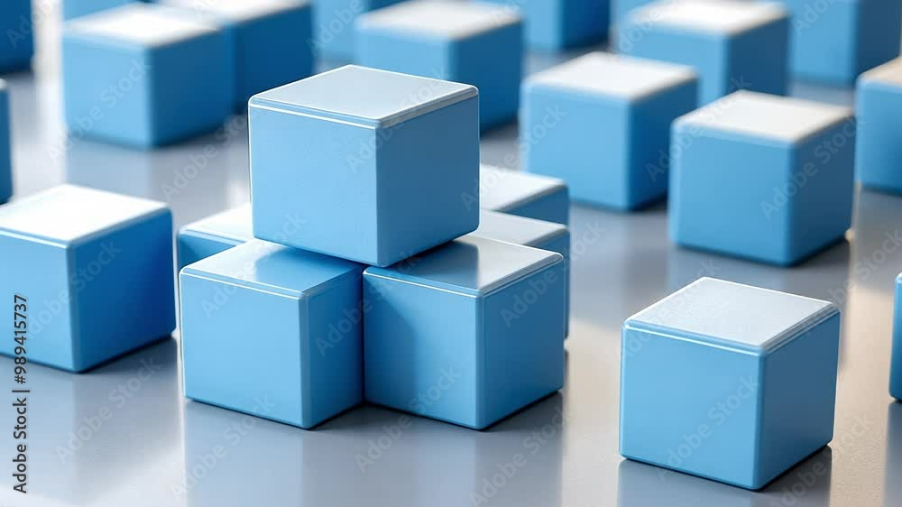 The video showcases a collection of blue blocks being stacked and arranged in various configurations, providing insights into spatial awareness and creativity. The video showcases a collection of blue blocks being stacked and arranged in various configurations, providing insights into spatial awareness and creativity.