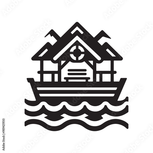 Versatile Pontoon Silhouette Vectors: Perfect for T-Shirts and More