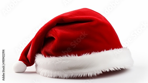 Isolated festive santa hat on a simple background perfect for holiday celebrations