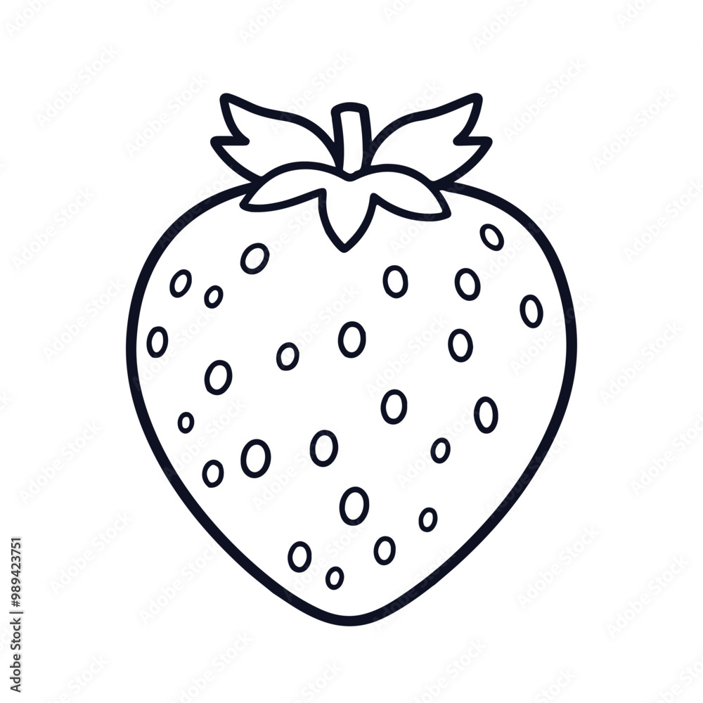 Fototapeta premium vector of coloring page of strawberry