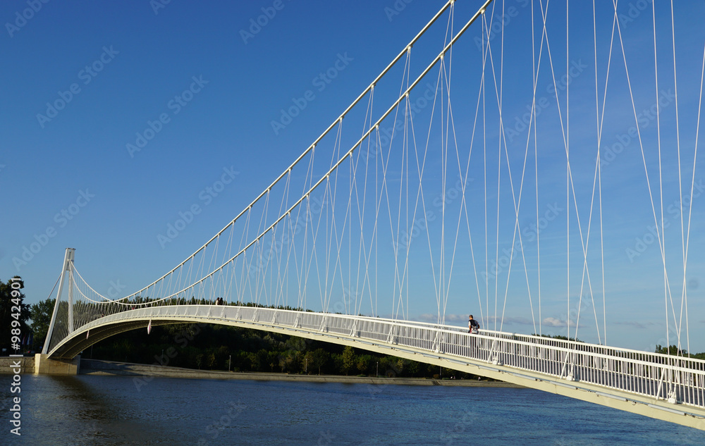 Fototapeta premium Pedestrian Bridge Bridge of Youth over the Drava River in Osijek
