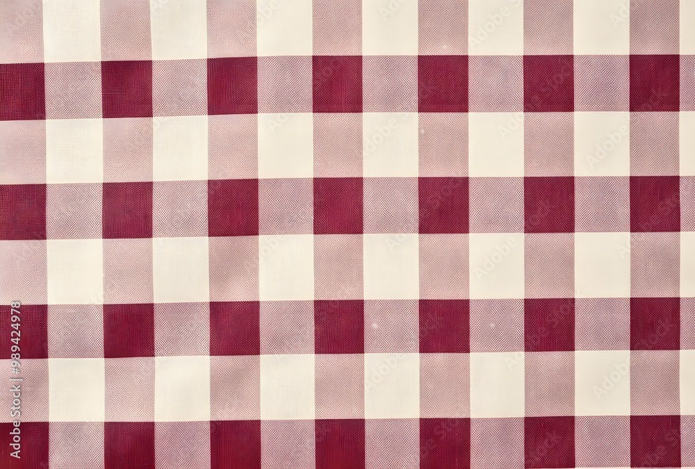 Burgundy and Cream Gingham Linen Fabric Texture Burgundy and Cream Gingham Linen Fabric Texture