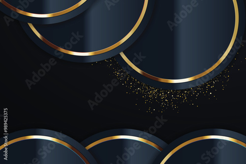 Abstract background with gold trim and glitter.