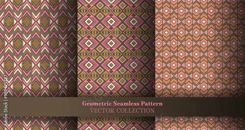 Mesmeric geometrical argyle seamless tracery set. Traditional tracery ethnic ...