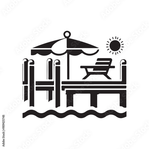 Versatile Pontoon Silhouette Vectors: Perfect for T-Shirts and More