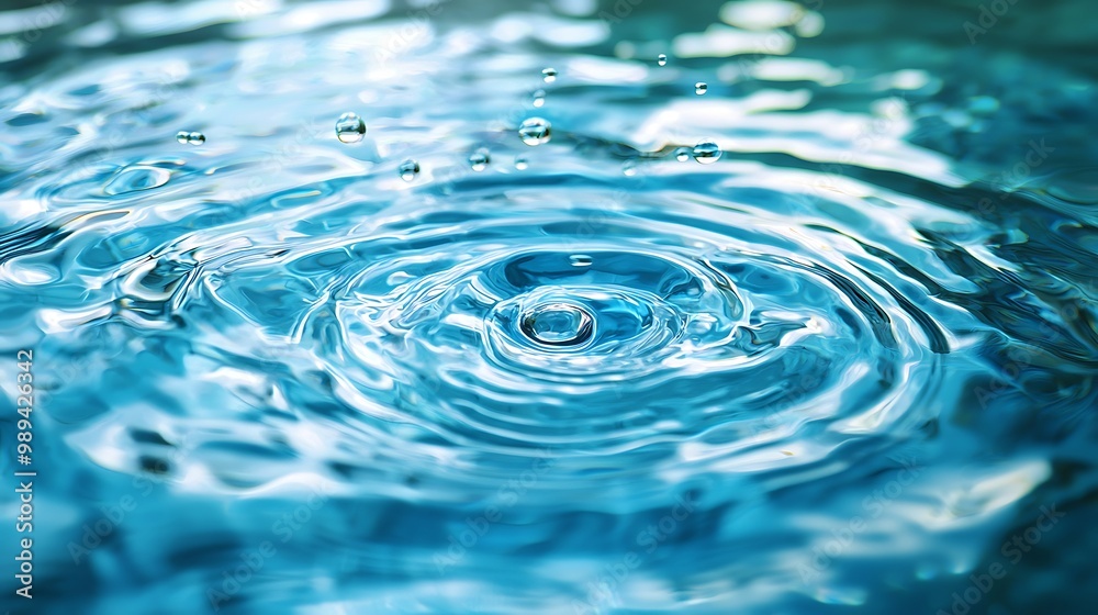 Tranquil Ripples: Crystal-Clear Liquid Abstract on Still Water Surface with Ultra-High Detail Tranquil Ripples: Crystal-Clear Liquid Abstract on Still Water Surface with Ultra-High Detail