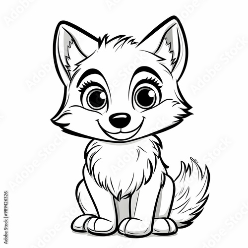 Cute Cartoon Wolf Illustration