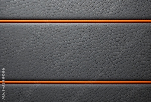 Gray Leather Texture with Orange Stitching photo