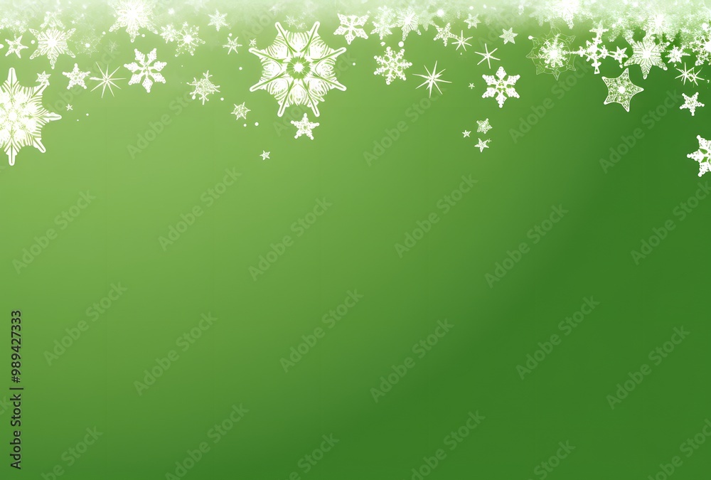 Green Christmas Card Background with Snowflakes Green Christmas Card Background with Snowflakes