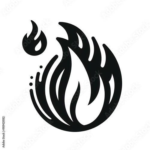 Fire symbol vector with transparent background
