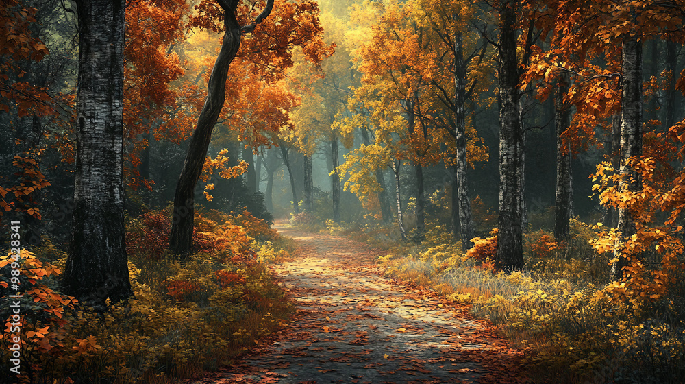 Vibrant Autumn Trail Through Dense Woods with Sunlit Leaves in Rich Fall Hues Captured in High-Quality Photorealistic Style
Vibrant Autumn Trail Through Dense Woods with Sunlit Leaves in Rich Fall Hues Captured in High-Quality Photorealistic Style