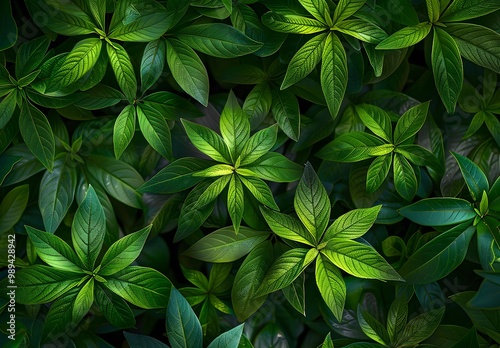 Vibrant Green Leaf Texture Background