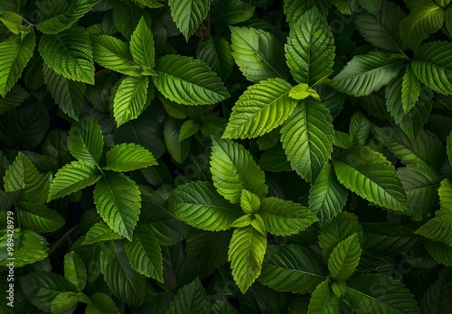 Lush Green Leaf Background Texture