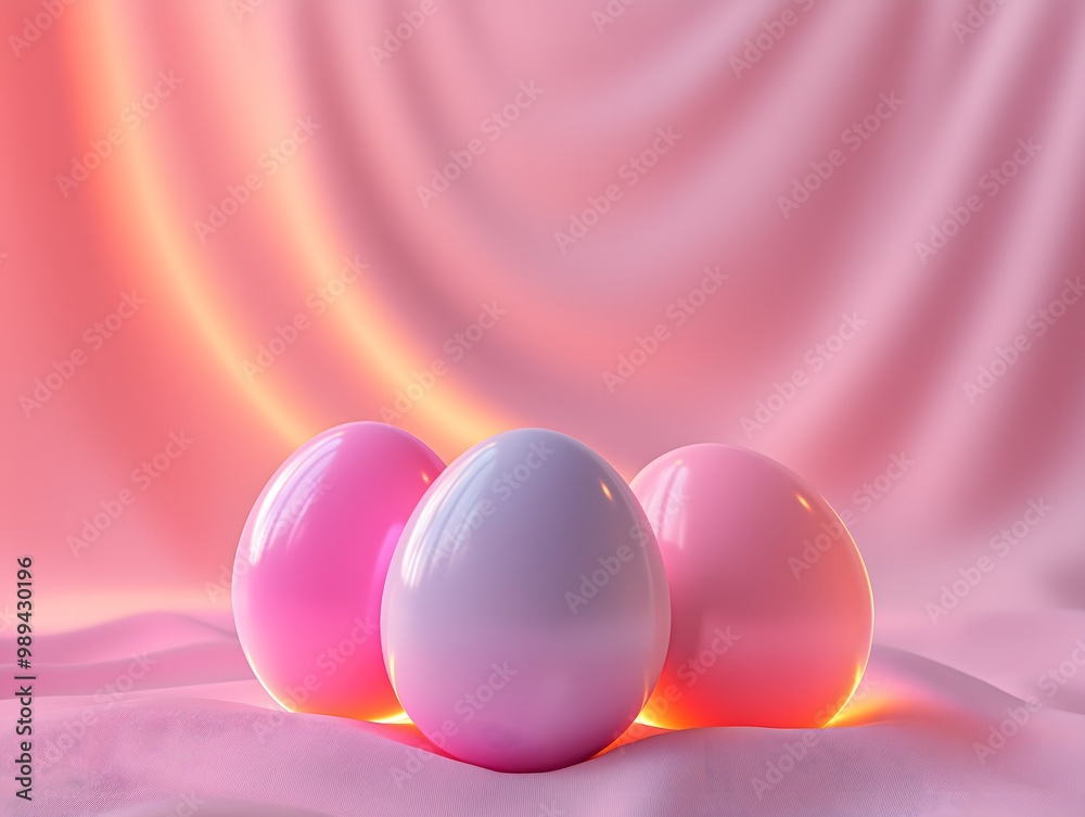 Soft Pastel Colored 3D Easter Eggs Illustration Soft Pastel Colored 3D Easter Eggs Illustration