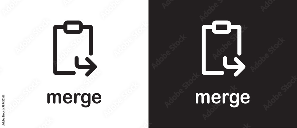 Flat icon of Paste formatting merge, Paste document icon. Document options icon. File paste options icon set. Sign vector tool on black and white background. Eps10 Flat icon of Paste formatting merge, Paste document icon. Document options icon. File paste options icon set. Sign vector tool on black and white background. Eps10
