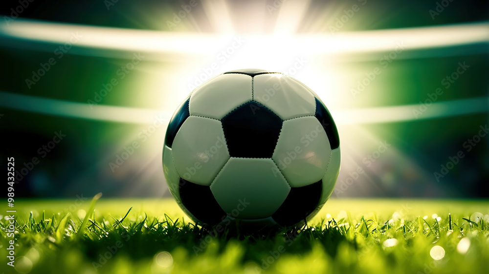 Fototapeta premium Soccer ball on a beautiful background
