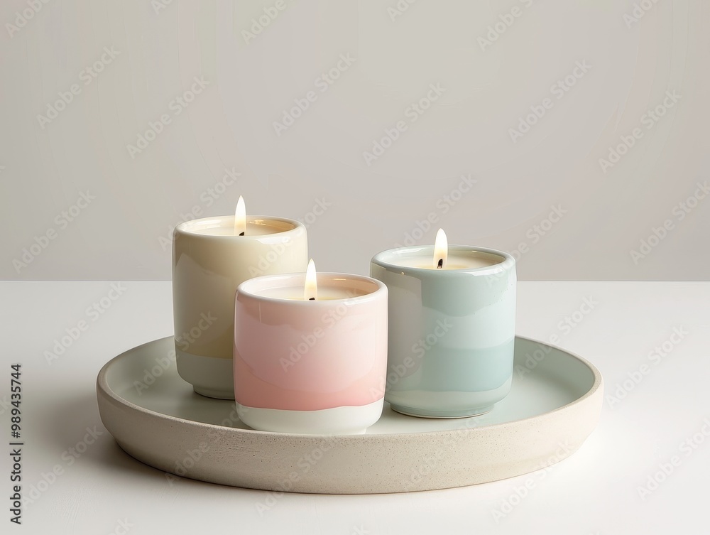 Trio of Candles on White Trio of Candles on White