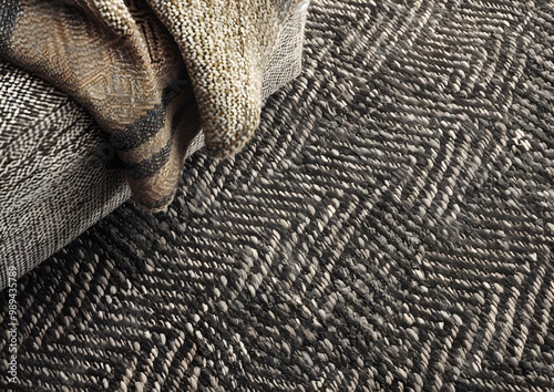 Grey And Brown Herringbone Carpet Texture