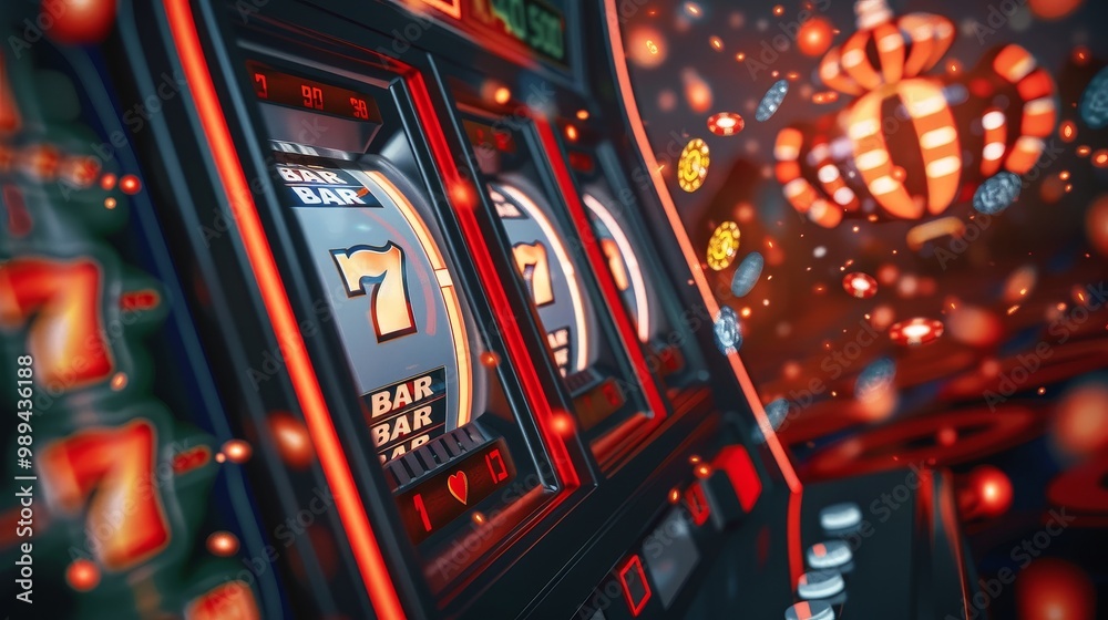 Obraz premium Electrifying Casino Reels in Motion
