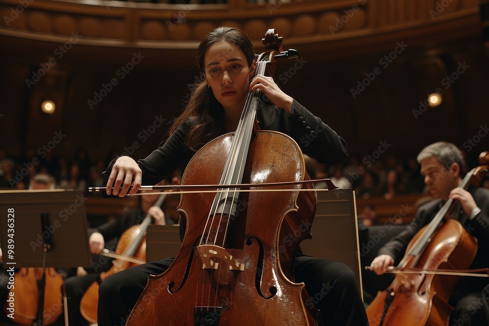 Fototapeta premium Symphonic Melodies on Cello Strings