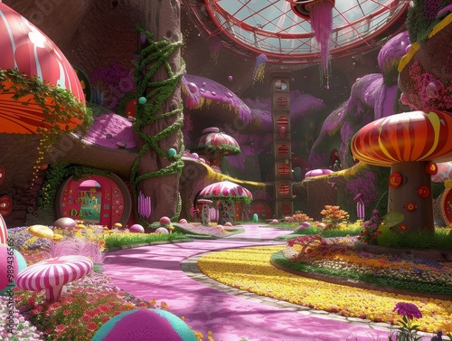 Willy Wonka's Futuristic Candy Factory Extravaganza photo