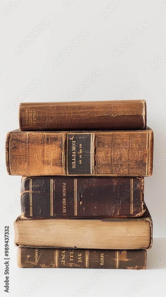 Stacked Hardcover Books on White Stacked Hardcover Books on White