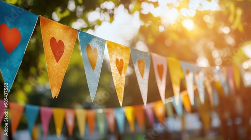 a community event with banners and logos of supporting organizations, illustrating affiliation with local causes or groups