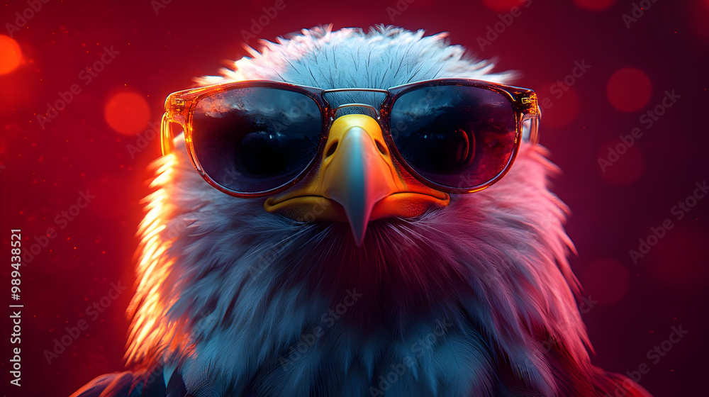 Fototapeta premium Cool Eagle with Sunglasses - Illustration