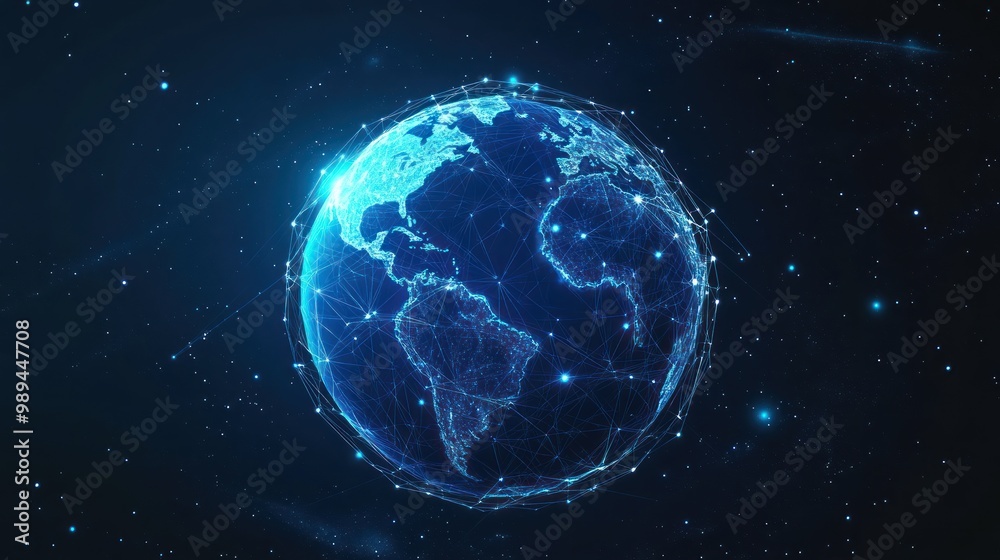 Obraz premium Digital Earth in Space