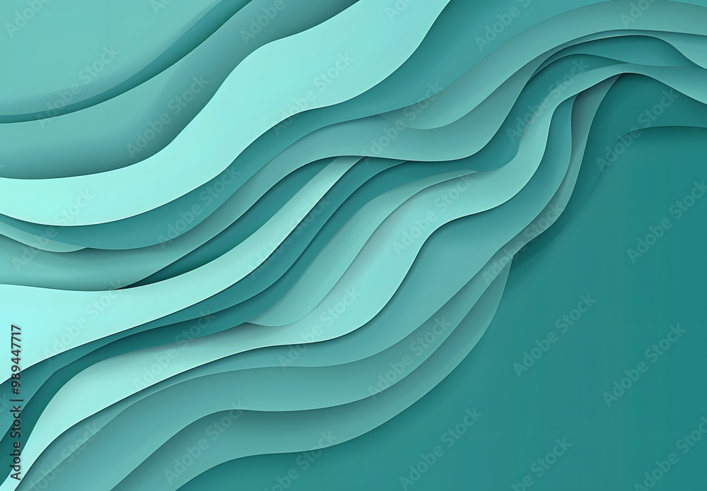 Abstract Teal Paper Wave Background Abstract Teal Paper Wave Background