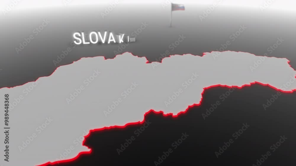 3d animated map of Slovakia gets hit and fractured by the text “Recession” 3d animated map of Slovakia gets hit and fractured by the text “Recession”