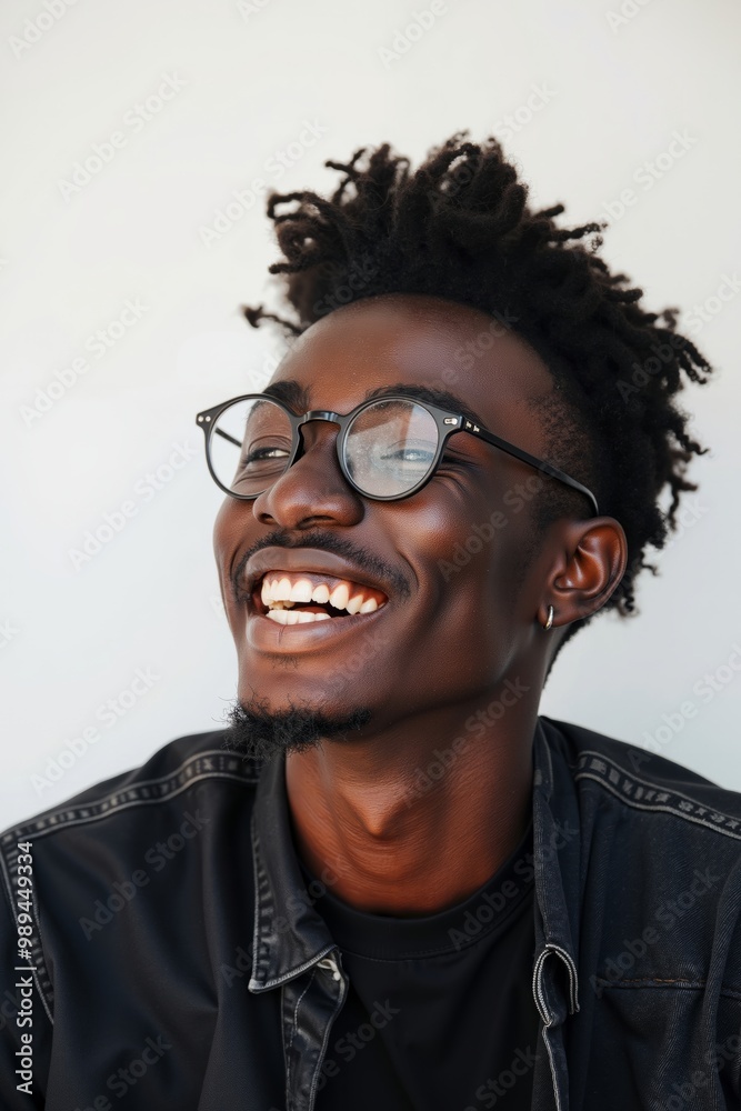 A man with dreadlocks and glasses smiles at the camera A man with dreadlocks and glasses smiles at the camera